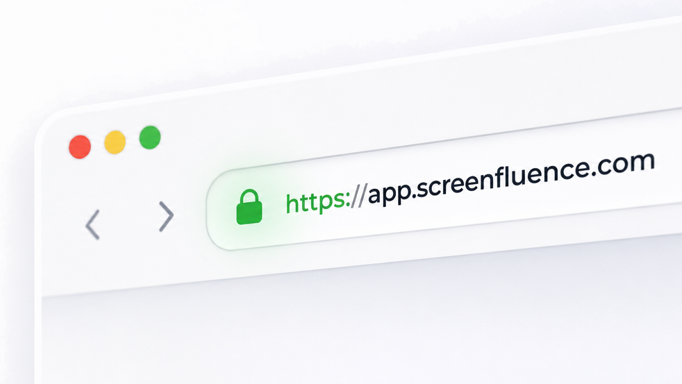 Illustration of a secure HTTPS connection with TLS encryption