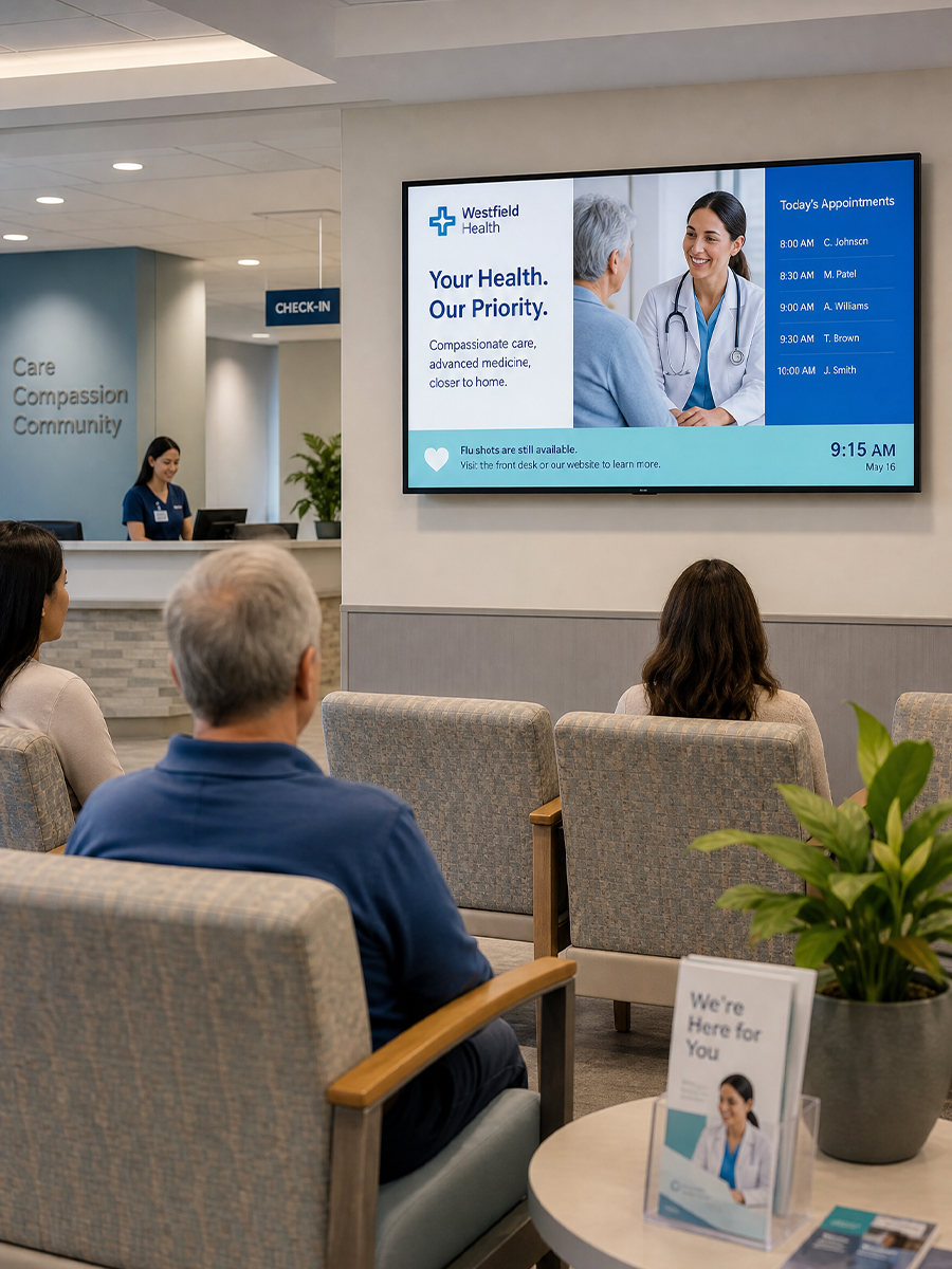Healthcare digital signage example