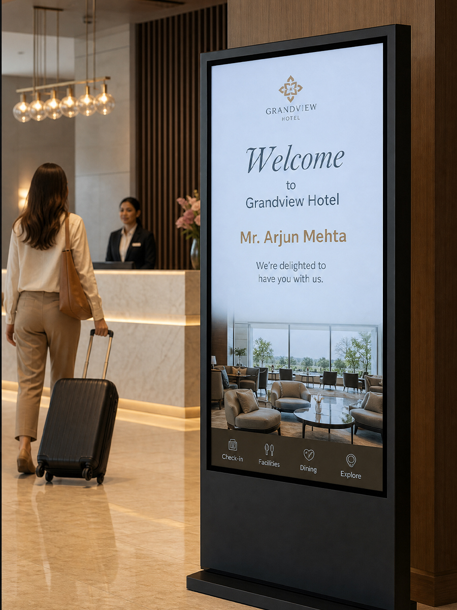 Hospitality digital signage example