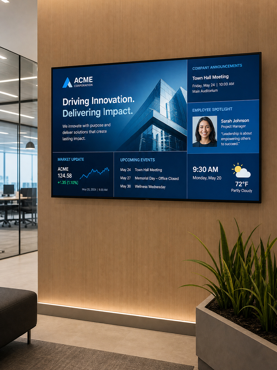 Enterprise digital signage example